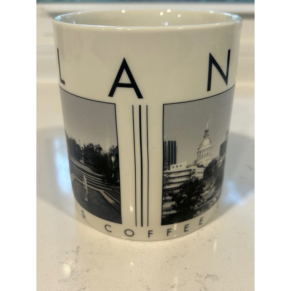 Starbucks Barista City Scenes Series Atlanta Coffee Mug 2003 Black White 16oz - Picture 2 of 7